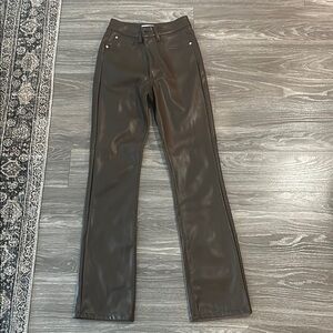 WeWoreWhat Brown Faux Leather Pants